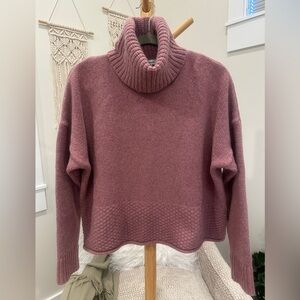 Madewell Mauve Chunky Knit Turtleneck Sweater Medium